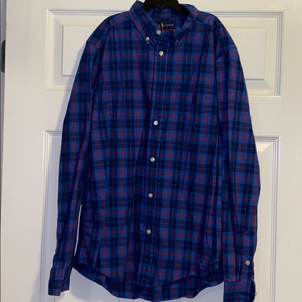 Ralph Lauren button down plaid shirt. XL 18-20